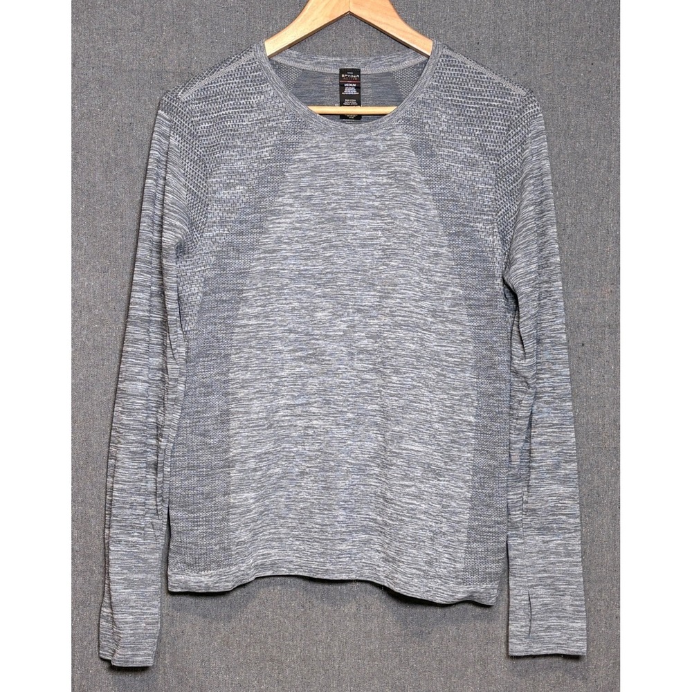 Spyder Active Womens Medium Grey‎ Space Dye Long Sleeve Seamless Training Top